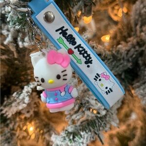 Hello Kitty Keychain with Pink and Blue Accents